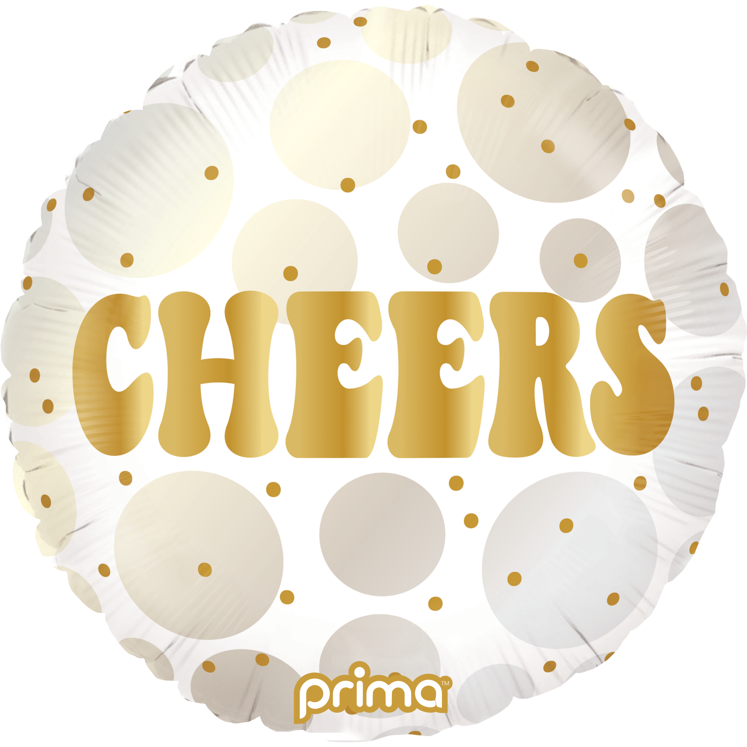 PRIMA 18" Round Cheers Gold and Neutral Dots